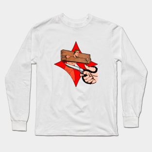 trapped man and Scissors Long Sleeve T-Shirt